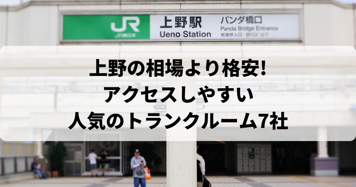 上野の相場より【格安】トランクルームおすすめランキング人気7選！