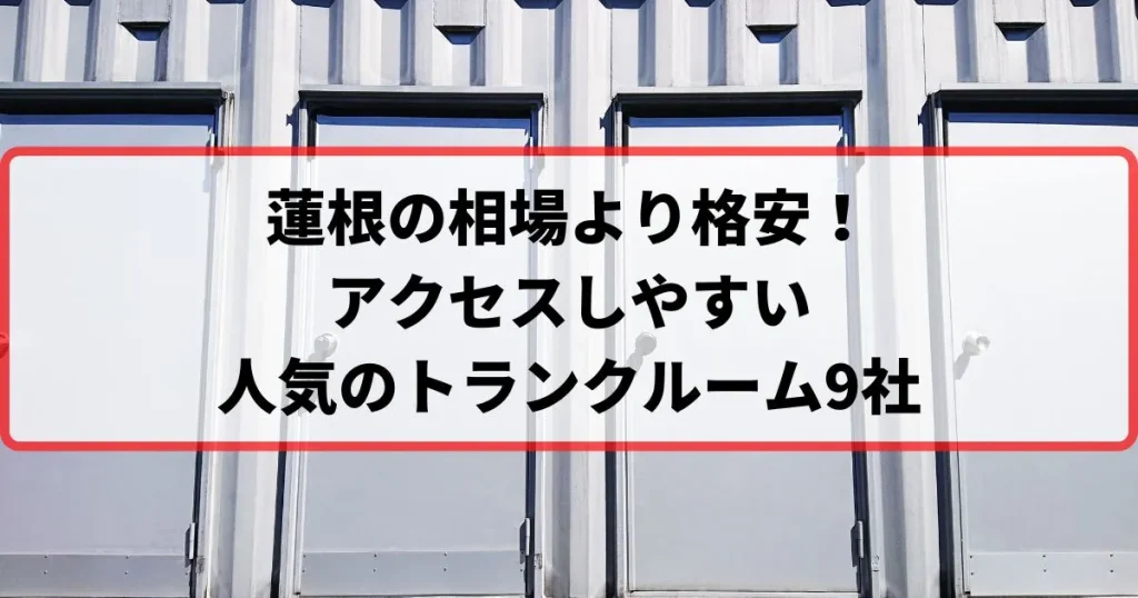 蓮根の相場より格安！おススメトランクルームランキング